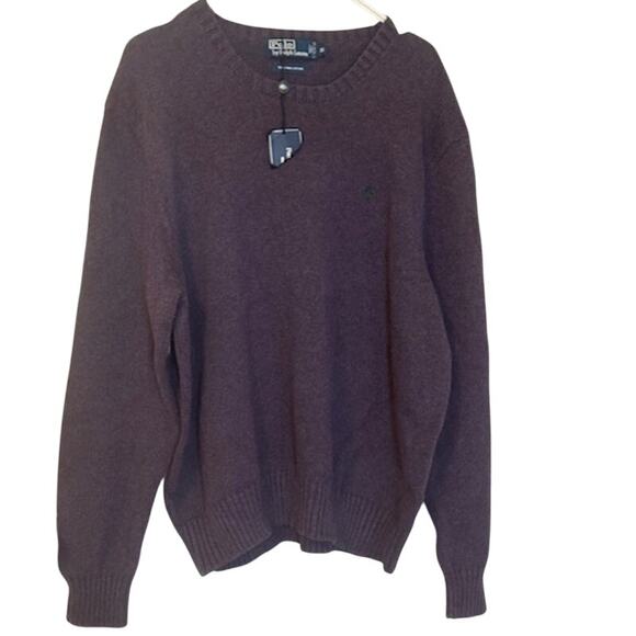 NWT POLO RALPH LAUREN Crewneck Purple Men's Sweater XXL - Picture 1 of 6